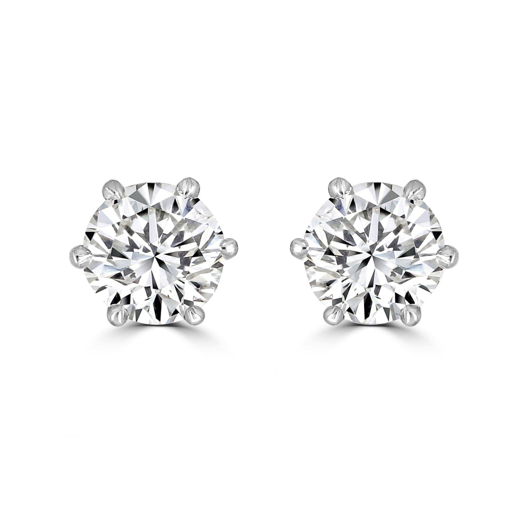 Timeless Diamond Earrings 1.40tcw | White Gold (6 claw) - Rosendorff Diamond Jewellers